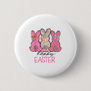 Funny Bunny Coquette Bow Rabbit Lovers Happy Easte 6 Cm Round Badge