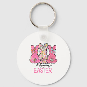 Funny Bunny Coquette Bow Rabbit Lovers Happy Easte Key Ring