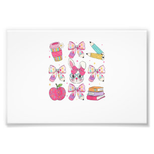 Funny Bunny Coquette Bow Rabbit Teacher Easter Ret Photo Print