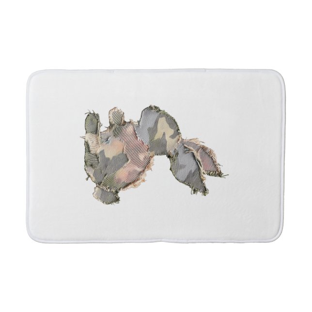 Funny Bunny Crochet Patchwork Camo Rabbit Happy Ea Bath Mat (Front)