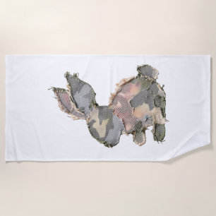 Funny Bunny Crochet Patchwork Camo Rabbit Happy Ea Beach Towel