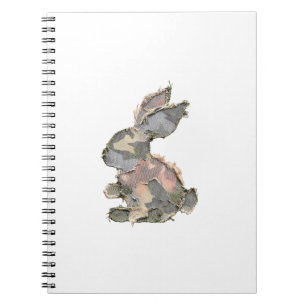 Funny Bunny Crochet Patchwork Camo Rabbit Happy Ea Notebook