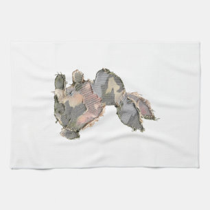 Funny Bunny Crochet Patchwork Camo Rabbit Happy Ea Tea Towel