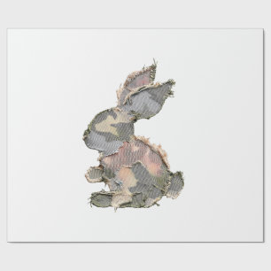 Funny Bunny Crochet Patchwork Camo Rabbit Happy Ea Wrapping Paper