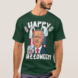 Funny Bunny Ears Easter Biden Happy Halloween For T-Shirt