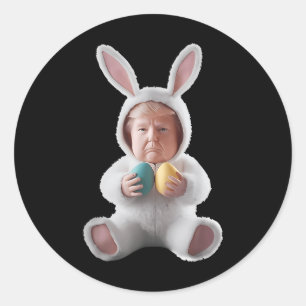 Funny Bunny Easter Trump Meme Happy Easter Day Classic Round Sticker