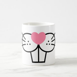 Funny Bunny Face Mouth Nose Cute Animal Graphic Coffee Mug