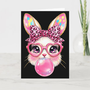 Funny bunny glasses bandanna eggs rabbit happy card
