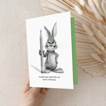 Funny Bunny Glasses Birthday Card