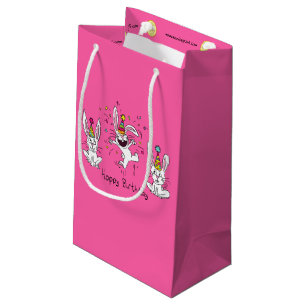 Funny Bunny Happy Birthday Cute Kids Rabbit Small Gift Bag