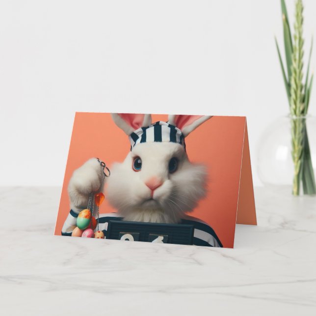 Funny Bunny Happy Easter Card (Front)