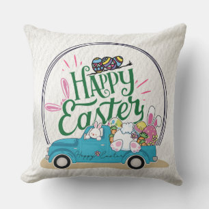 Funny Bunny Happy Easter Day Cushion