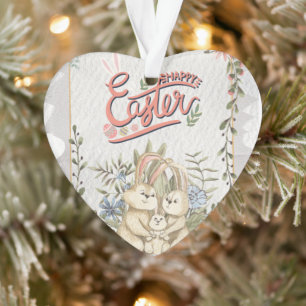 Funny Bunny Happy Easter Day Ornament