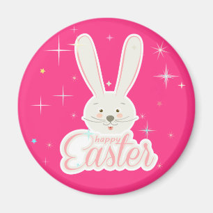Funny Bunny Happy Easter Eggs Hunt Party Artwork   Magnet