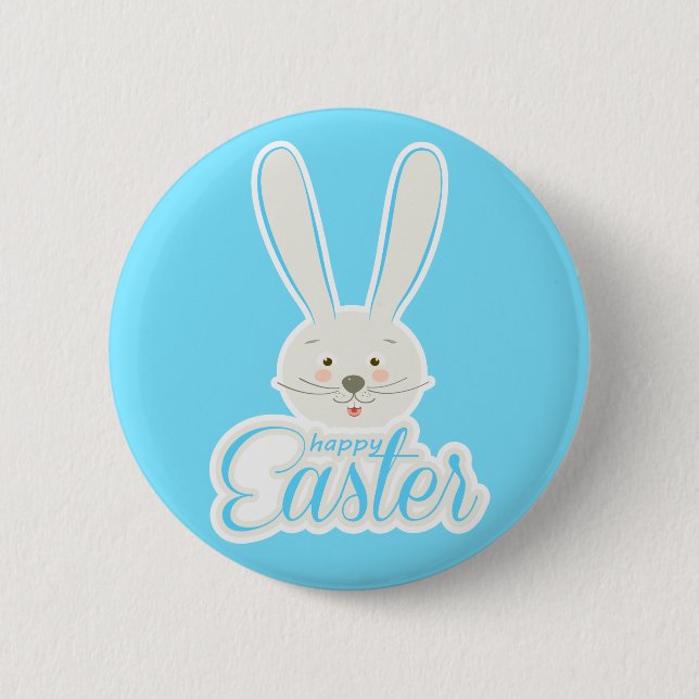 FUNNY BUNNY Hapy Easter Eggs Hunt Party 6 Cm Round Badge (Front)