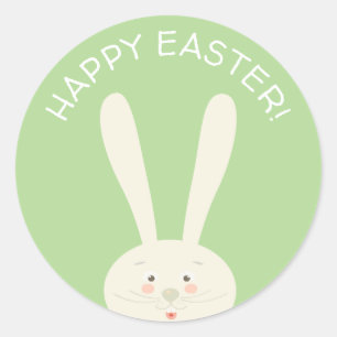 FUNNY BUNNY Hapy Easter Eggs Hunt Party Classic Round Sticker