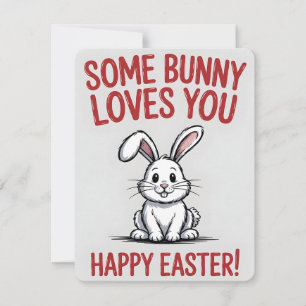 Funny Bunny Loves You Easter Card