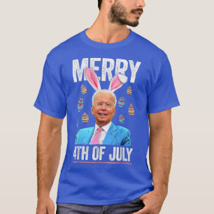 Funny Bunny President 4th Of July Happy Easter Day T-Shirt