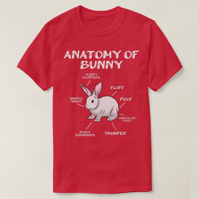 Funny Bunny Rabbit Anatomy Cute Rabbit Humour Joke T-Shirt (Design Front)