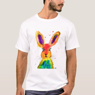 Funny bunny Rabbit Hare watercolor Cute Animal T-Shirt