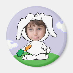 Funny Bunny Rabbit Photo Face Template Magnet