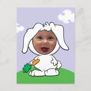 Funny Bunny Rabbit Photo Face Template Postcard