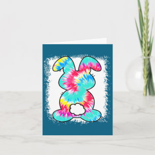 Funny Bunny Rabbit Tie Dye Bow Card