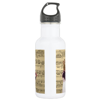 Funny bunny rabbit violinist 532 ml water bottle