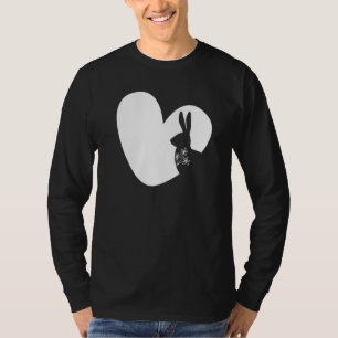 Funny Bunny Rabbit White Heart Vintage Happy Easte T-Shirt