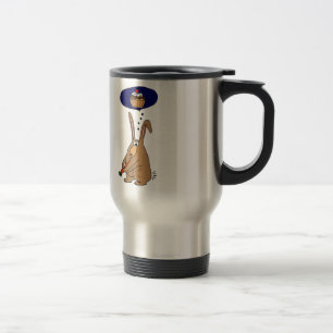 Funny Bunny Rabbit who Hates Carrots Cartoon Travel Mug