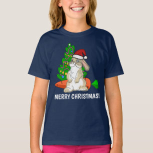 Funny Bunny Santa Merry Christmas Customisable T-Shirt