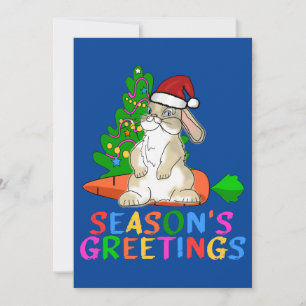 Funny Bunny Season's Greetings Holiday Card