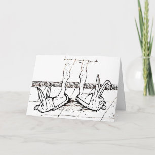 Funny Bunny Slippers Joyeux Anniversaire Bday card