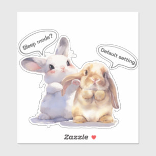 Funny Bunny Sticker – Sleep Mode vs Default