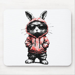 Funny Bunny Sungles Rabbit Lovers Easter Retro Tre Mouse Mat