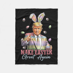 Funny Bunny Trump Make Easter Great Again Rabbit H Fleece Blanket
