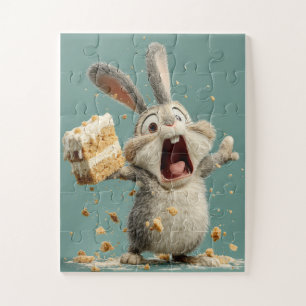 Funny Bunny with Cake Jigsaw Puzzle