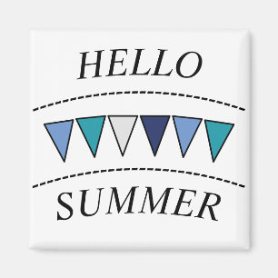 Funny Bunting Hello Summer Magnet