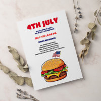 Funny burger american flag plaid bbq 4th of July I