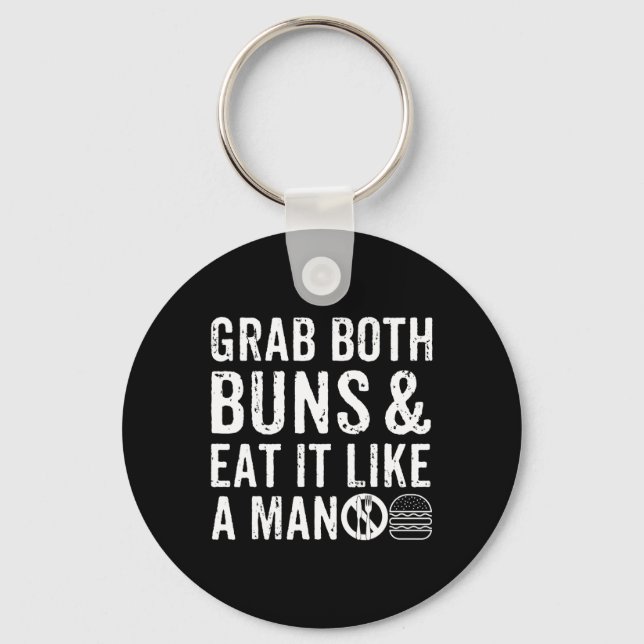 Funny Burger Bbq Men Gift Burger Lover Real Americ Key Ring (Front)