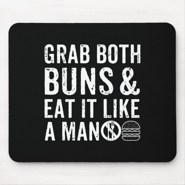 Funny Burger Bbq Men Gift Burger Lover Real Americ Mouse Mat (Front)