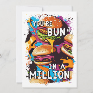 Funny BURGER Bun in a Million Pun for Food Lovers Holiday Card