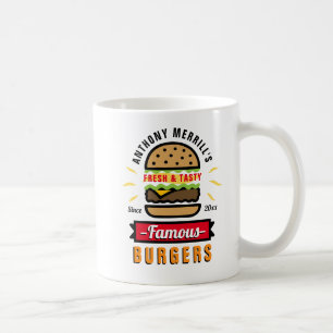Funny Burger Custom Name Mug