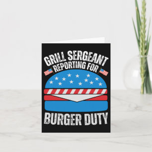 Funny Burger Lovers American Usa Flag Happy 4th Of Card