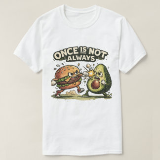 Funny Burger vs Avocad T-Shirt