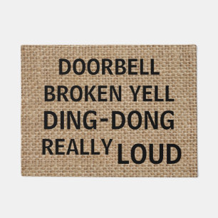 Funny Burlap Doormat