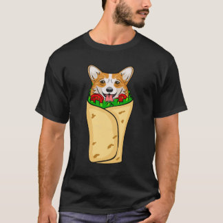 Funny Burrito Corgi Dog Mexico Sombrero Fiesta832 T-Shirt