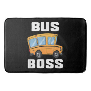 Funny Bus Boss School Bus Driver Bath Mat