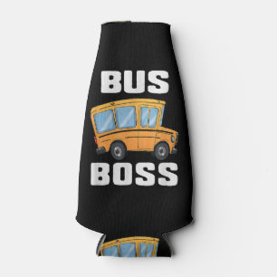 Funny Bus Boss School Bus Driver Bottle Cooler