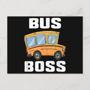 Funny Bus Boss School Bus Driver Holiday Postcard